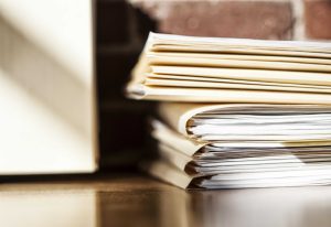 files and folders on top of desk