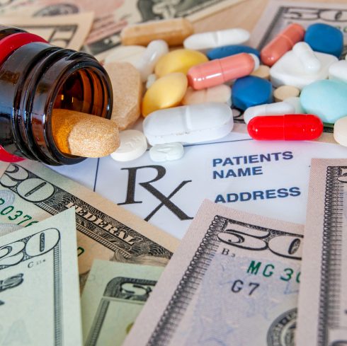 Prescription pills with money