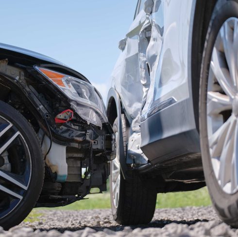 Car accident of two vehicles