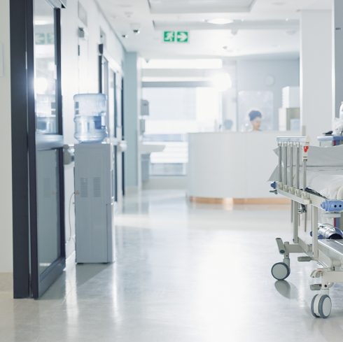 Hospital, healthcare and medical with an empty corridor for wellness, care or treatment and disease.