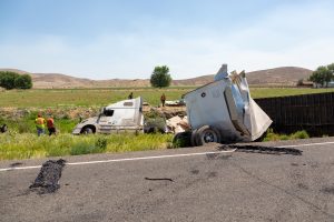 wrecked 18-Wheeler
